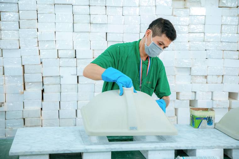 Dán bồn — quy trình sản xuất Lei Xin