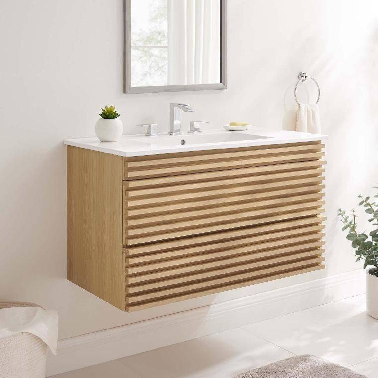 Tủ lavabo gỗ mặt đá