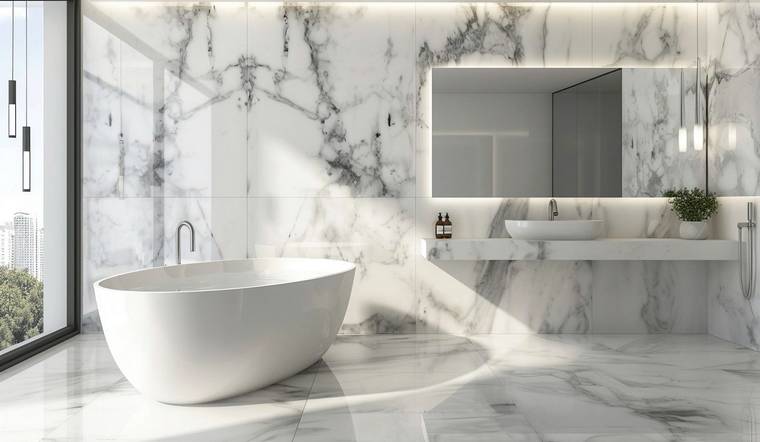 Phòng tắm ốp marble
